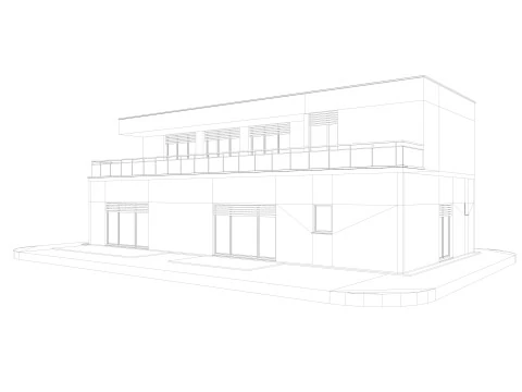 Modern German houses 3D Model