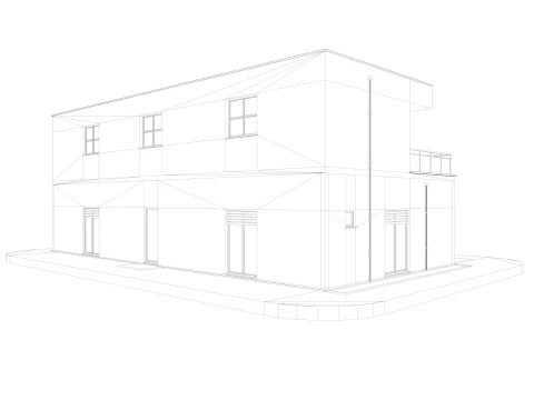 Modern German houses 3D Model