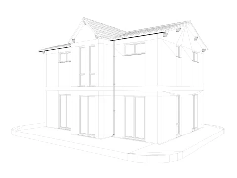 Modern German houses 3D Model
