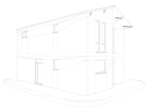 Modern German houses 3D Model