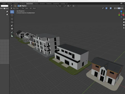 Modern German houses 3D Model