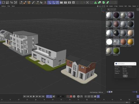 Modern German houses 3D Model