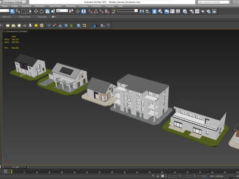 Modern German houses 3D Model