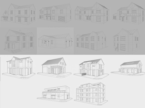 Modern Houses Collection 3D Model