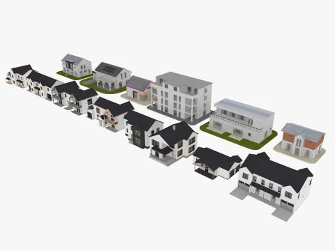 Modern Houses Collection 3D Model