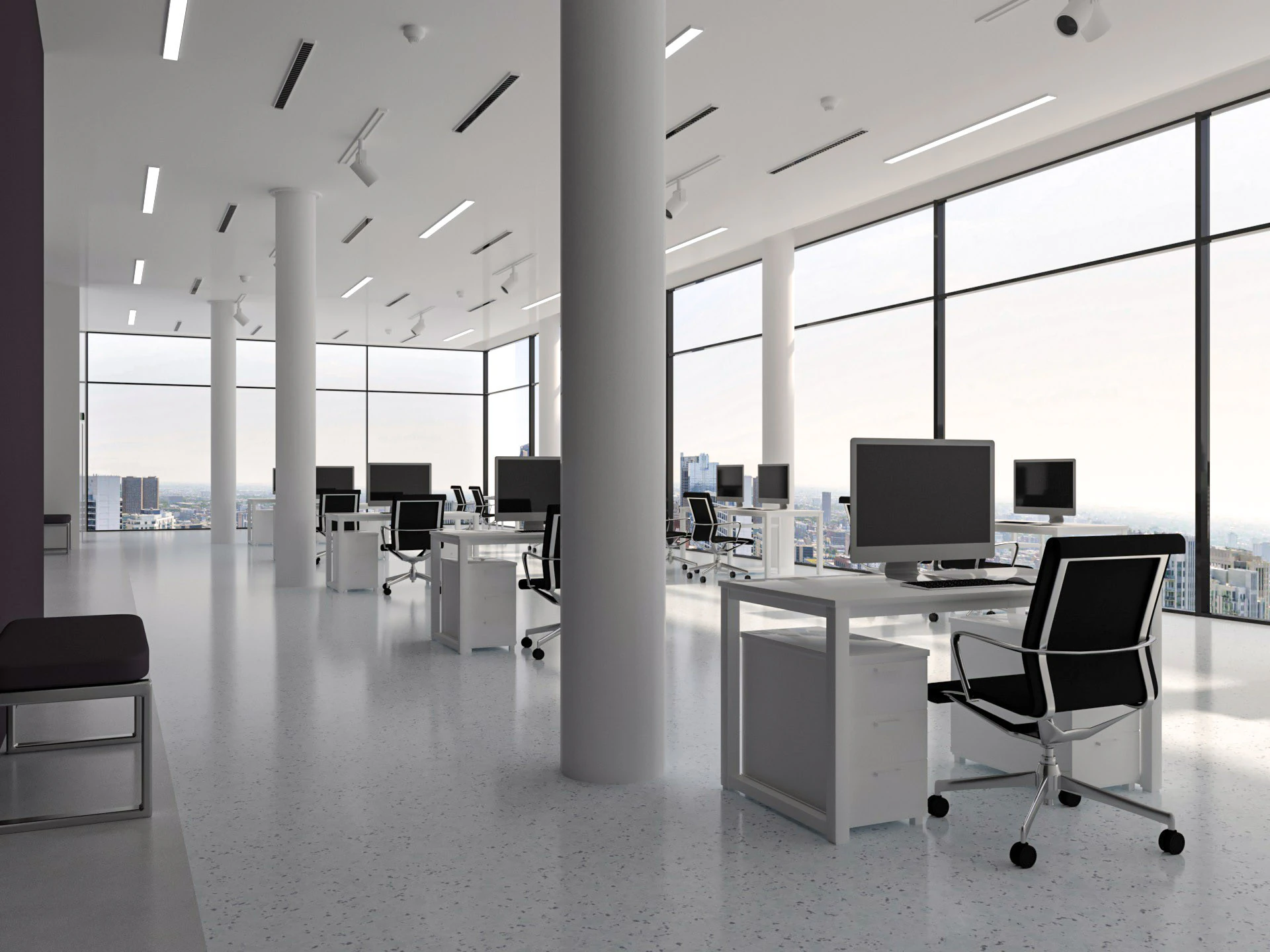 Modern Office interior 3D Model .c4d .max .obj .3ds .fbx .stl .blend 