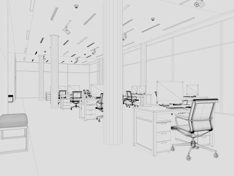 Modern Office interior 3D Model