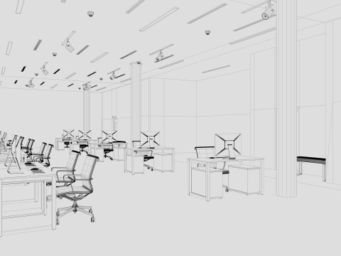 Modern Office interior 3D-Modell