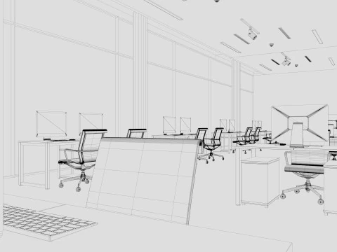 Modern Office interior 3D Model