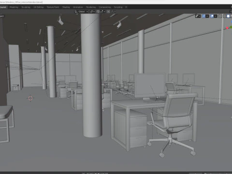 Modern Office interior 3D Model