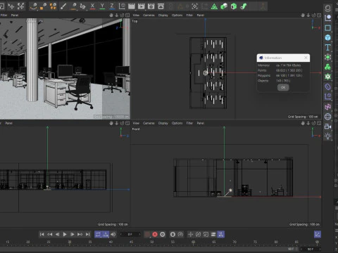 Modern Office interior 3D Model