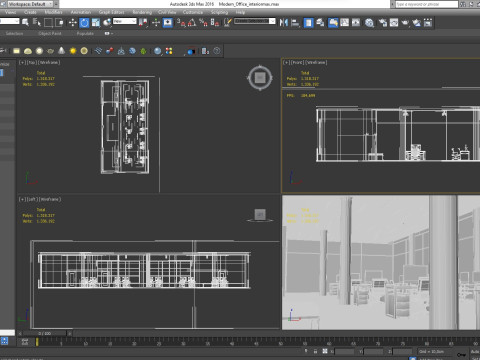 Modern Office interior 3D-Modell