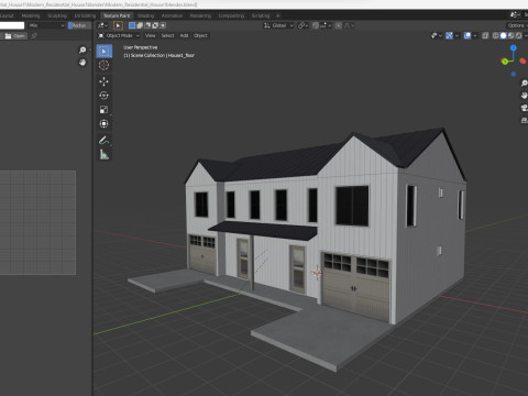 Modern Residential House 1 Low-poly 3D Модель