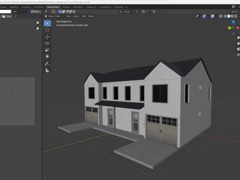 Modern Residential House 1 Low-poly 3D Model