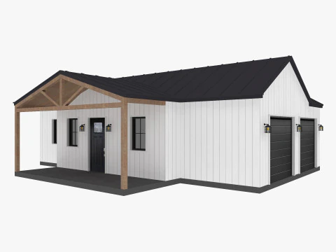 Nowoczesny dom mieszkalny 2 Low-poly Model 3D