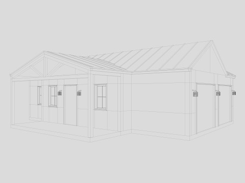 Modern Residential House 2 Low-poly Modèle 3D