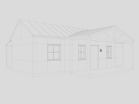 Modern Residential House 2 Low-poly 3D Model