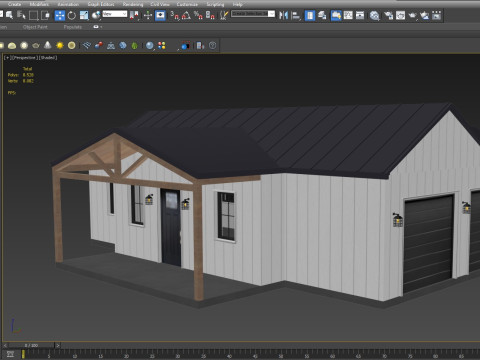 Modern Residential House 2 Low-poly Modèle 3D