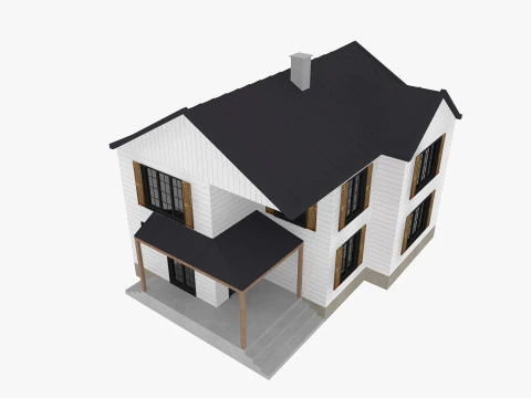 Modern Residential House 3 Low-poly 3D Model