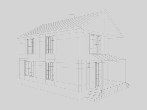 Modern Residential House 3 Low-poly 3D Model