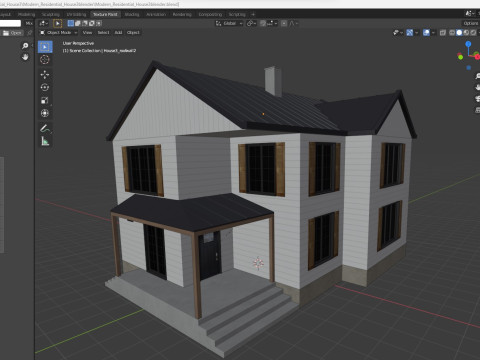 Modern Residential House 3 Low-poly 3D Model