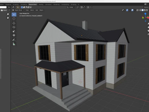 Modern Residential House 3 Low-poly 3D Model