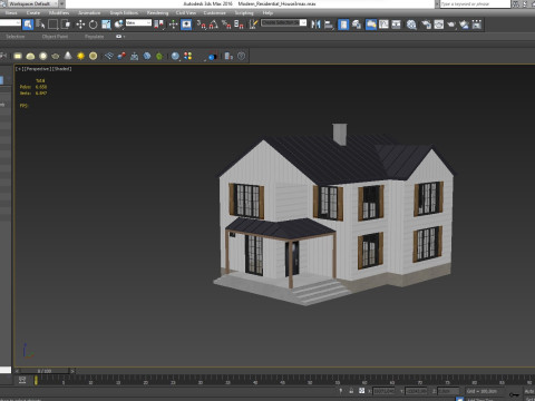 Modern Residential House 3 Low-poly 3D Model