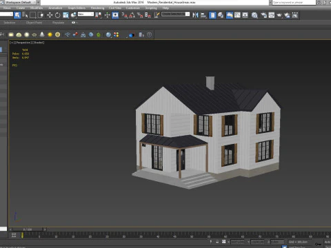 Modern Residential House 3 Low-poly 3D Model