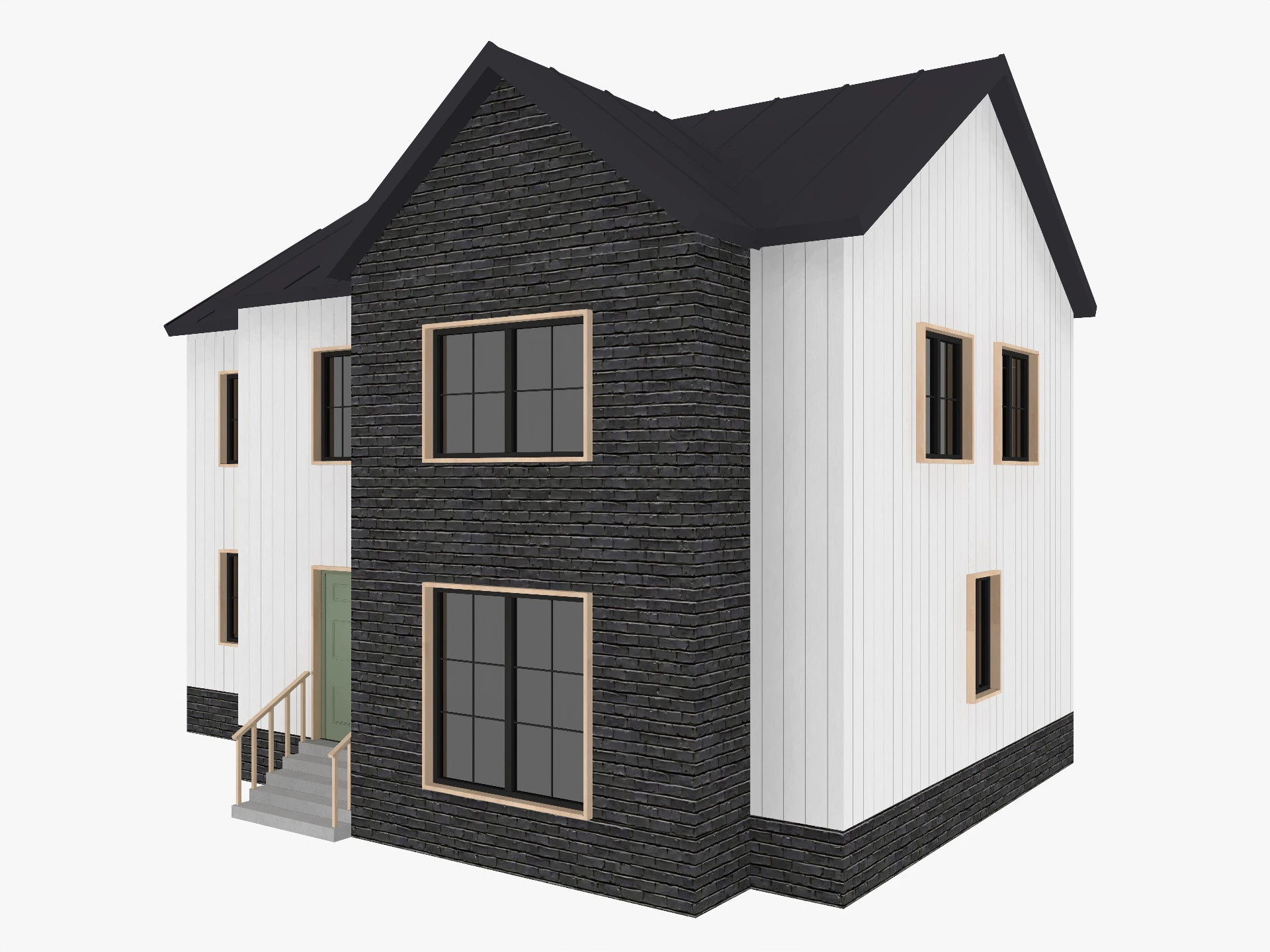Modern Residential House 4 Low-poly 3D Model .c4d .max .obj .3ds .fbx .stl .blend 
