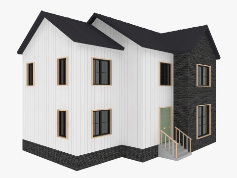 Modern Residential House 4 Low-poly 3D Model