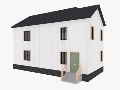 Modern Residential House 4 Low-poly 3D Model