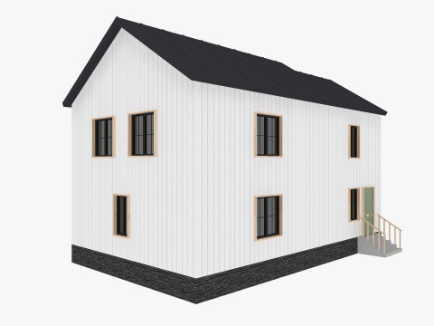 Modern Residential House 4 Low-poly 3D Model