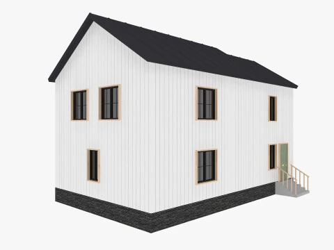 Modern Residential House 4 Low-poly 3D Model