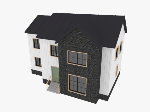 Modern Residential House 4 Low-poly 3D Model