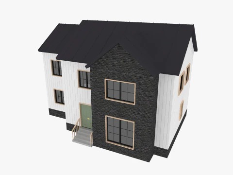 Modern Residential House 4 Low-poly 3D Model