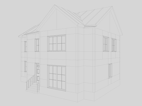 Modern Residential House 4 Low-poly 3D Model