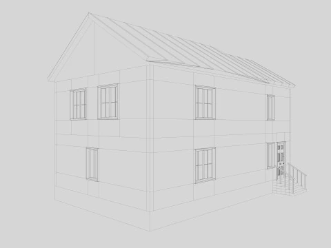 Modern Residential House 4 Low-poly 3D Model