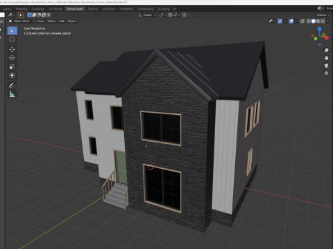 Modern Residential House 4 Low-poly 3D Model