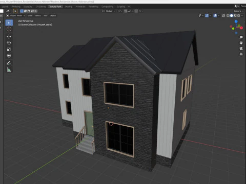 Modern Residential House 4 Low-poly 3D Model