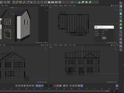 Modern Residential House 4 Low-poly 3D Model