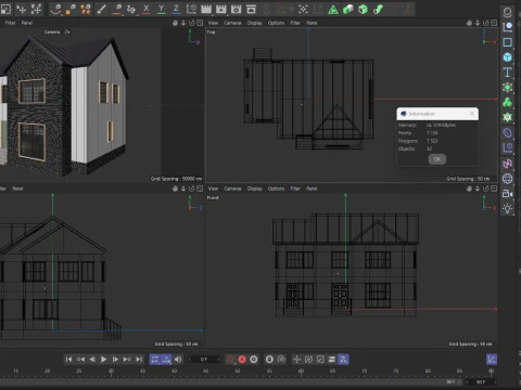 Modern Residential House 4 Low-poly 3D Model