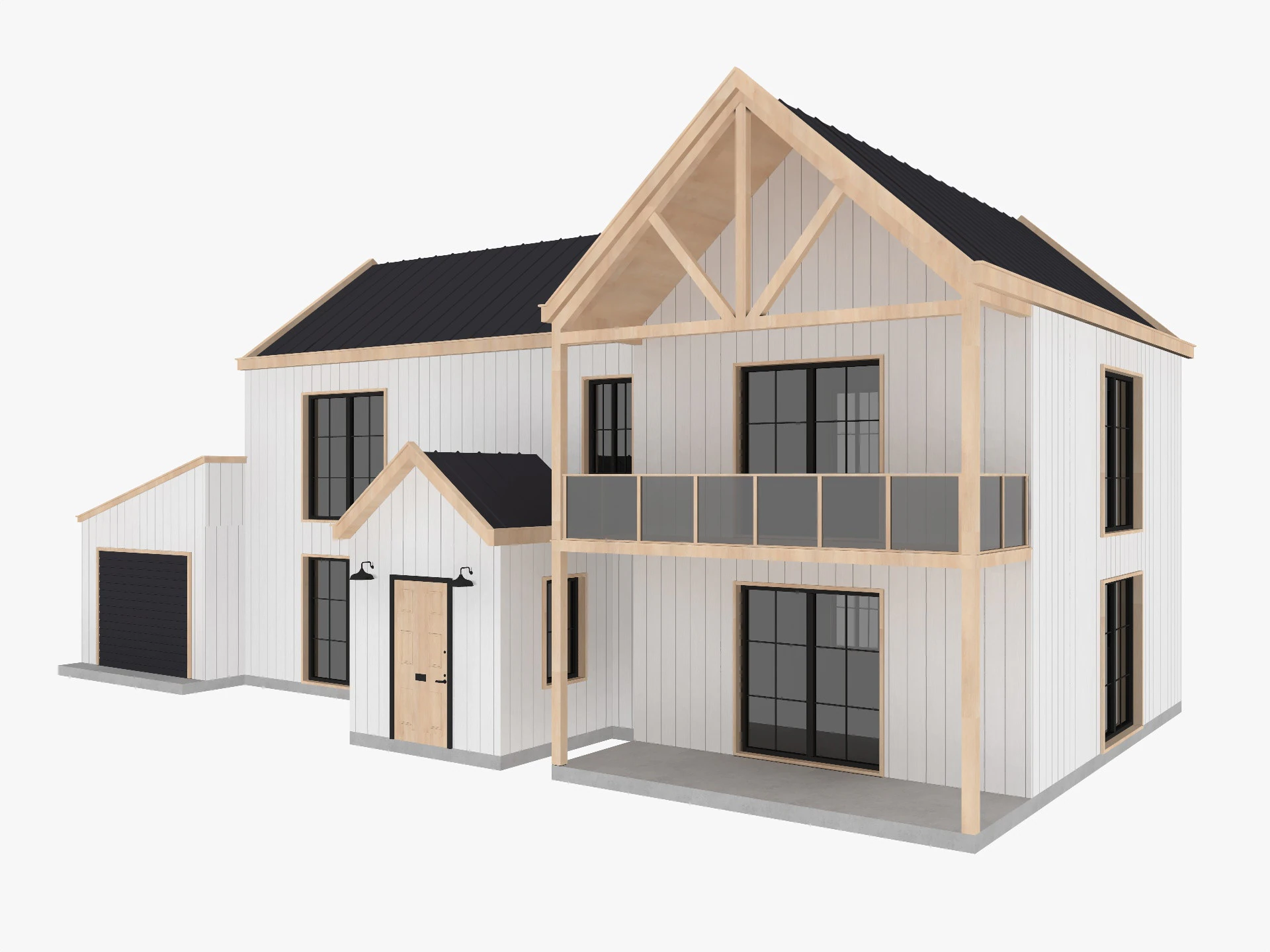 Modern Residential House 5 Low-poly 3D Model .c4d .max .obj .3ds .fbx .stl .blend 