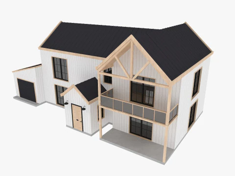 Modern Residential House 5 Low-poly 3D Model