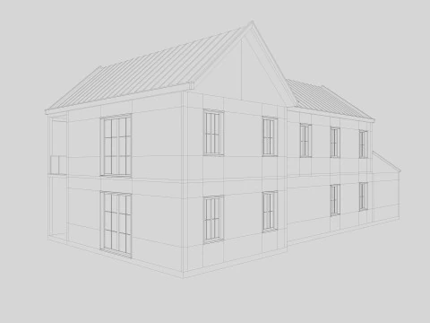 Modern Residential House 5 Low-poly 3D Model