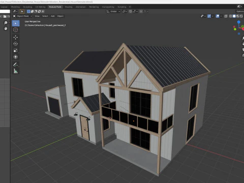 Modern Residential House 5 Low-poly 3D Model