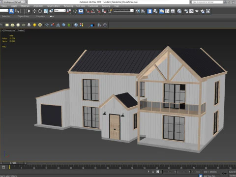 Modern Residential House 5 Low-poly 3D Model