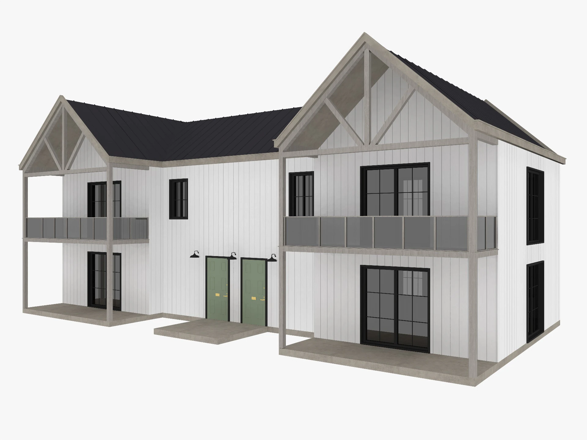 Modern Residential House 6 3D Model .c4d .max .obj .3ds .fbx .stl .blend 