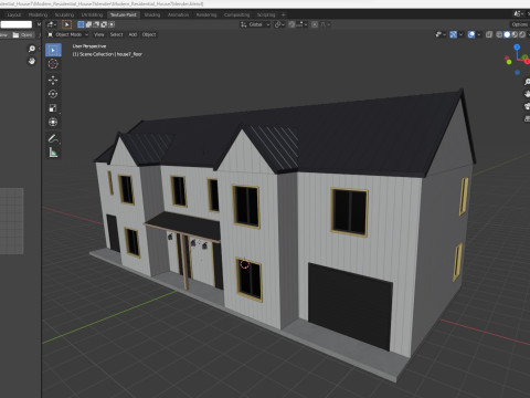 Modern Residential House 7 Low-poly 3D Model