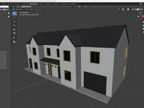 Modern Residential House 7 Low-poly 3D Model