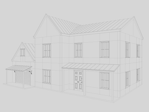 Modern Residential House 8 Low-poly Modelo 3D